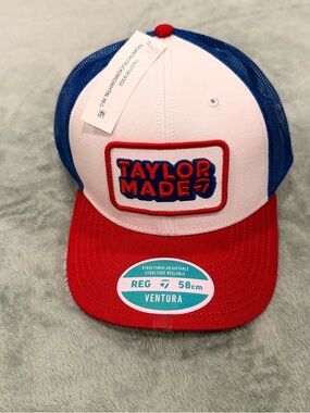 TaylorMade Red White and Blue Mesh Trucker Hat OSFM